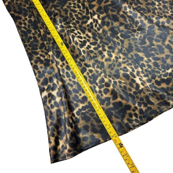 NEW Leopard Print Maxi Skirt Sz.S Tan Black Side Zip A-Line Animal Print 90s Y2K - Picture 6 of 10